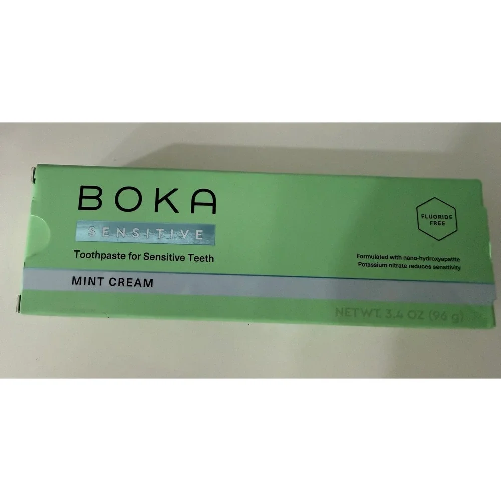 Boka Sensitive Toothpaste Mint Cream Fluoride Free Nano-Hydroxyapatite 3.4 oz